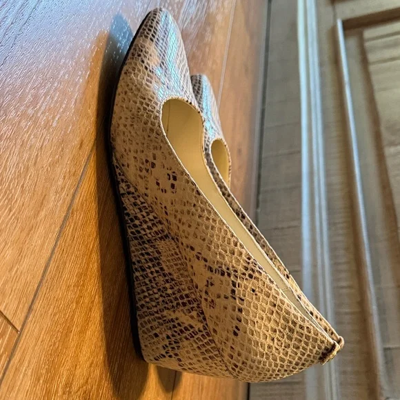 Anne Klein Snakeskin Heels - Black and Cream - Picture 2 of 5
